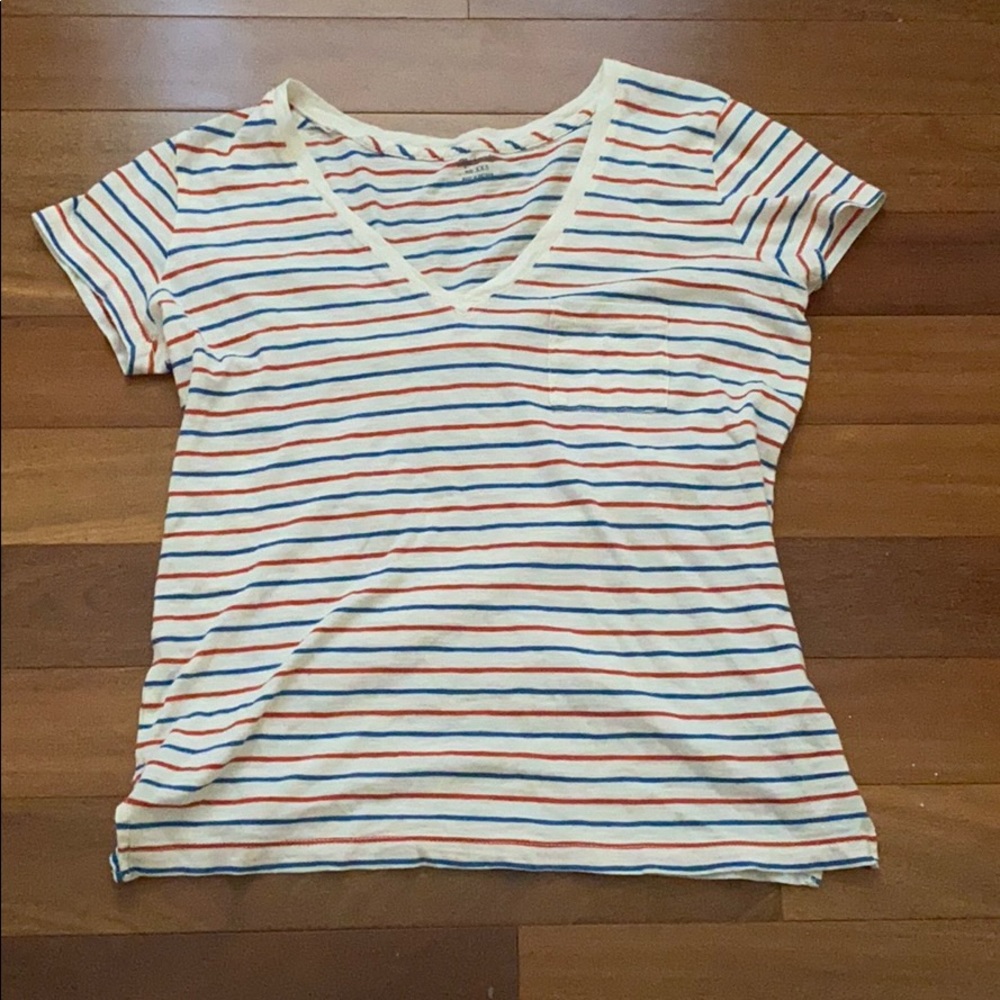 Madewell Striped V-Neck T-Shirt